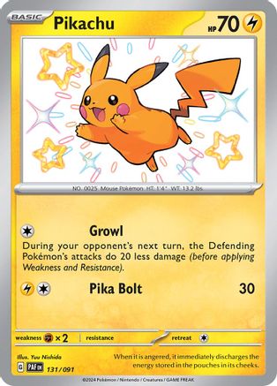 Pikachu 131/091 - Shiny Rare - Holofoil