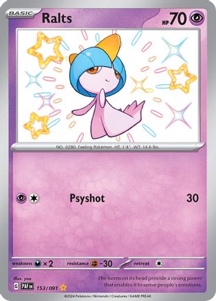 Ralts 153/091 - Shiny Rare - Holofoil