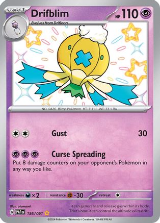 Drifblim 156/091 - Shiny Rare - Holofoil