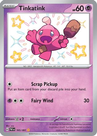 Tinkatink 165/091 - Shiny Rare - Holofoil