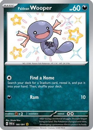 Paldean Wooper 180/091 - Shiny Rare - Holofoil