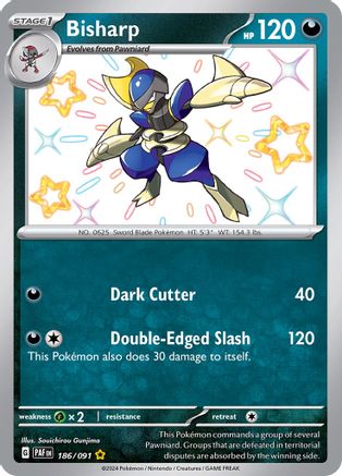 Bisharp 186/091 - Shiny Rare - Holofoil