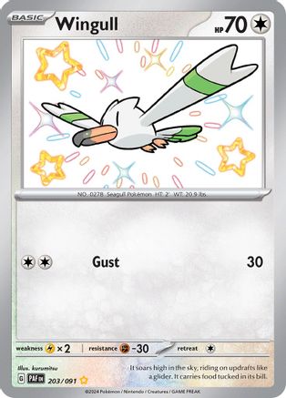 Wingull 203/091 - Shiny Rare - Holofoil