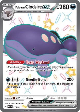 Paldean Clodsire ex 219/091 - Shiny Ultra Rare - Holofoil