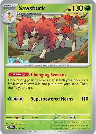 Sawsbuck 017/162 - Uncommon