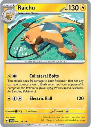 Raichu 052/162 - Common