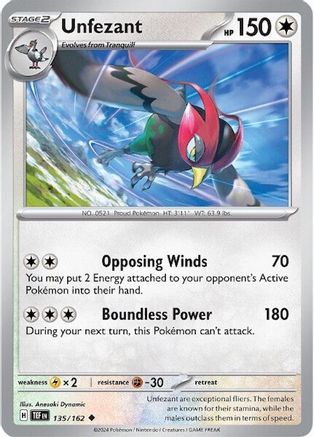 Unfezant 135/162 - Uncommon