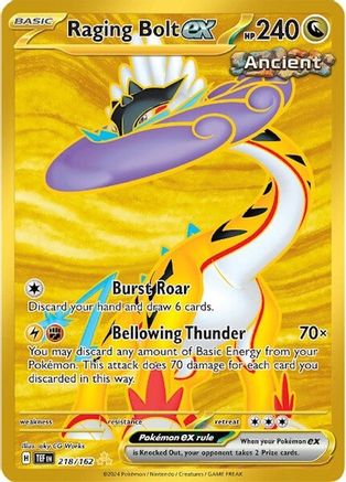 Raging Bolt ex 218/162 - Hyper Rare - Holofoil