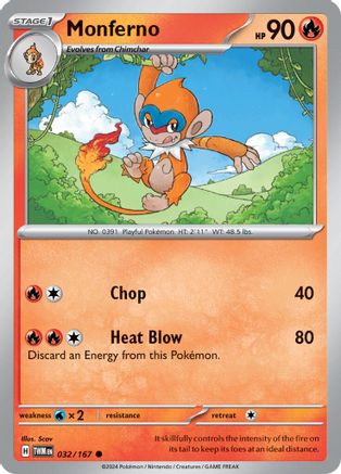 Monferno 032/167 - Common - Reverse Holofoil