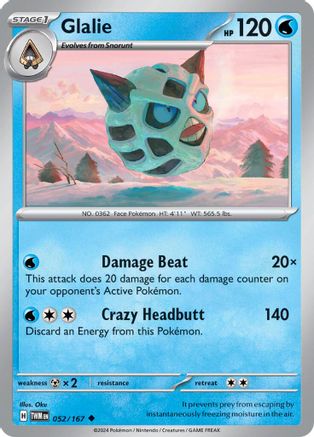 Glalie 052/167 - Uncommon - Reverse Holofoil
