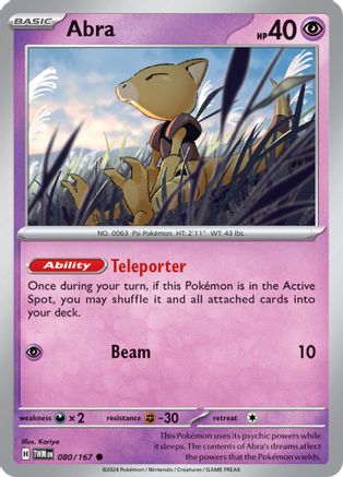 Abra 080/167 - Common - Reverse Holofoil