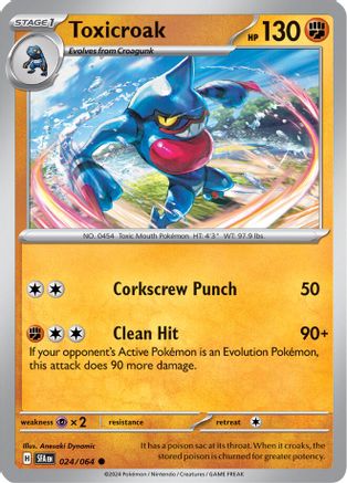 Toxicroak 024/064 - Common - Reverse Holofoil