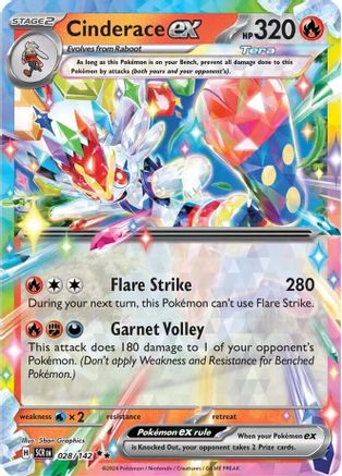 Cinderace ex 028/142 - Double Rare - Holofoil