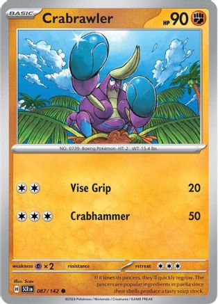 Crabrawler 087/142 - Common - Reverse Holofoil