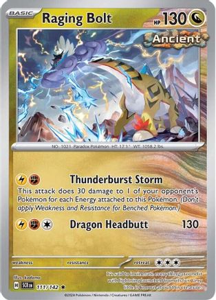 Raging Bolt 111/142 - Rare - Reverse Holofoil