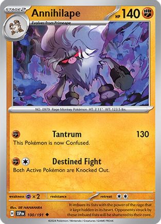 Annihilape 100/191 - Uncommon - Reverse Holofoil