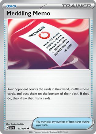 Meddling Memo 181/191 - Uncommon - Reverse Holofoil