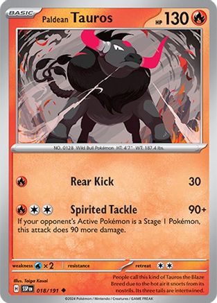 Paldean Tauros 018/191 - Uncommon - Reverse Holofoil