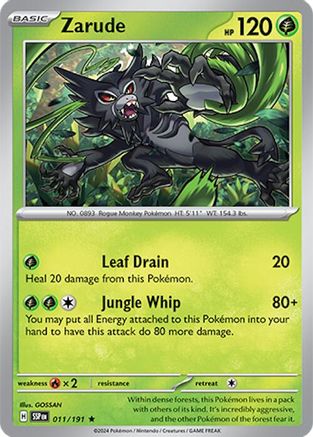 Zarude 011/191 - Rare - Reverse Holofoil