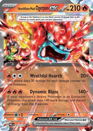 Hearthflame Mask Ogerpon ex 017/131 - Double Rare - Holofoil