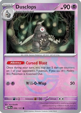 Dusclops (Master Ball Pattern) 036/131 - Common - Holofoil