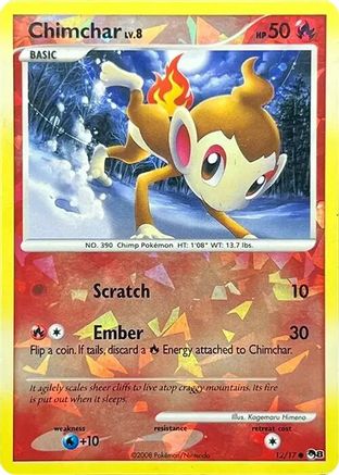 Chimchar (Cracked Ice Holo) (012/017) - POP Series 8 Holofoil