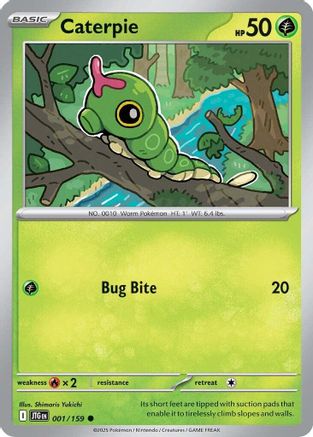 Caterpie 001/159 - Common - Reverse Holofoil