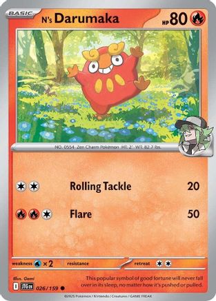 N's Darumaka 026/159 - Common - Reverse Holofoil
