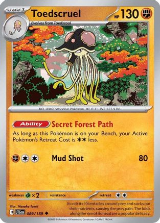 Toedscruel 089/159 - Uncommon - Reverse Holofoil