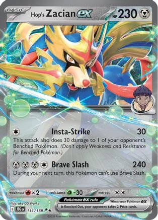 Hop's Zacian ex 111/159 - Double Rare - Holofoil