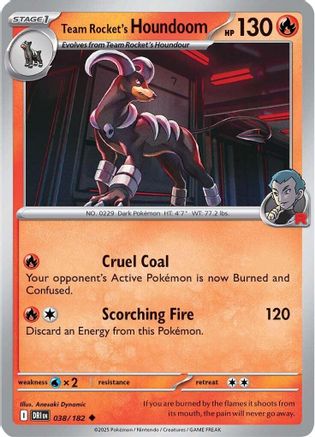 Team Rocket's Houndoom 038/182 - Uncommon - Reverse Holofoil