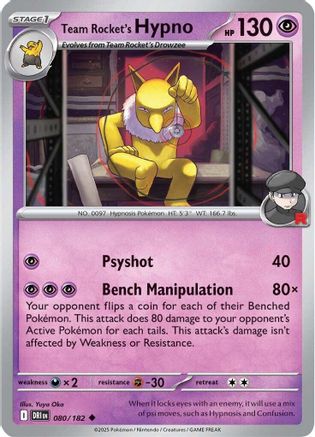 Team Rocket's Hypno 080 - Uncommon