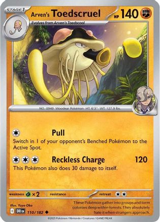 Arven's Toedscruel 110 - Uncommon - Reverse Holofoil