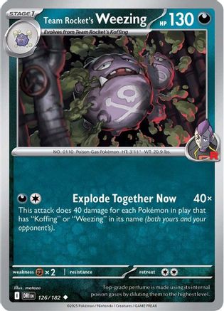 Team Rocket's Weezing 126/182 - Uncommon