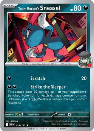 Team Rocket's Sneasel 128 - Rare - Reverse Holofoil