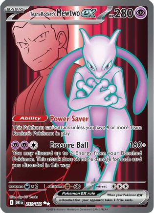 Team Rocket's Mewtwo ex 213/182 - Ultra Rare - Holofoil