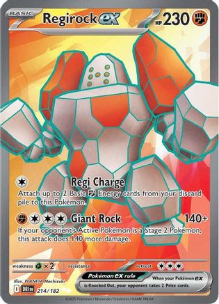 Regirock ex 214/182 - Ultra Rare - Holofoil