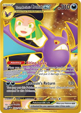 Team Rocket's Crobat ex 242/182 - Hyper Rare - Holofoil