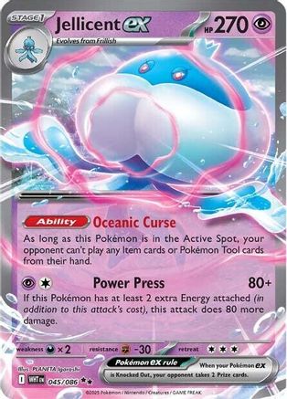 Jellicent ex 045/086 - Double Rare - Holofoil