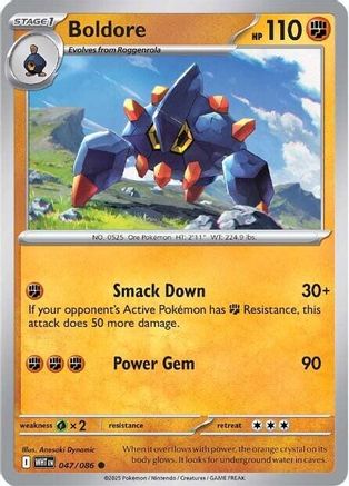 Boldore 047/086 - Common - Reverse Holofoil