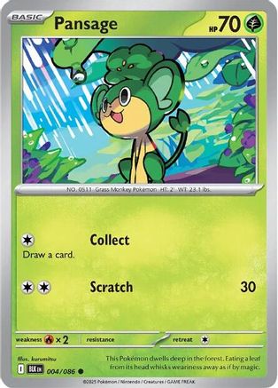 Pansage 004/086 - Common - Reverse Holofoil
