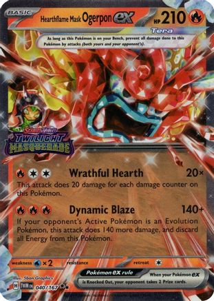 Hearthflame Mask Ogerpon ex (Twilight Masquerade Stamp) 040 - Double Rare - Holofoil