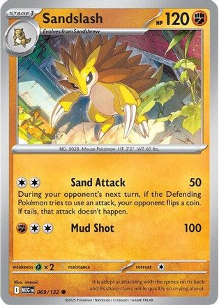 Sandslash 069 - Common - Reverse Holofoil