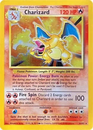 Charizard (Black Dot Error) 004 - Holo Rare - Holofoil