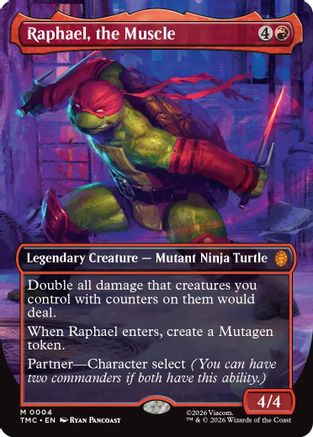 Raphael, the Muscle (Borderless) (TMC-004) - Teenage Mutant Ninja Turtles Foil