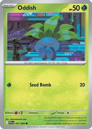 Oddish 001 - Common - Reverse Holofoil