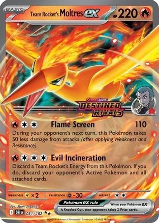 Team Rocket's Moltres ex 031/182 - Double Rare - Holofoil