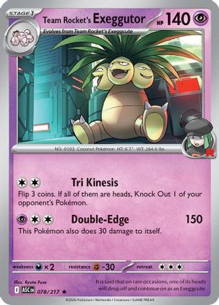 Team Rocket's exeggutor (078) - ME Ascended Heroes Holofoil