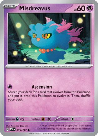 Misdreavus (085/217) - ME Ascended Heroes Reverse Holofoil