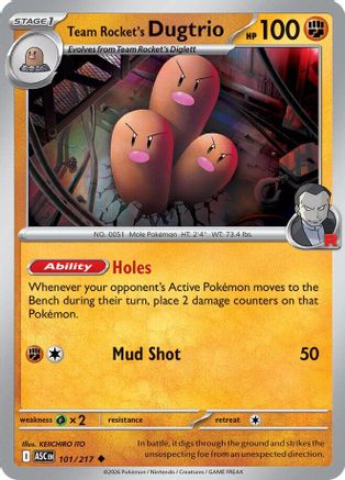 Team Rocket's Dugtrio (101/217) - ME Ascended Heroes
